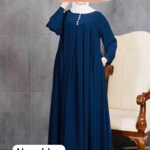 Casual Button Navy Blue Borka
