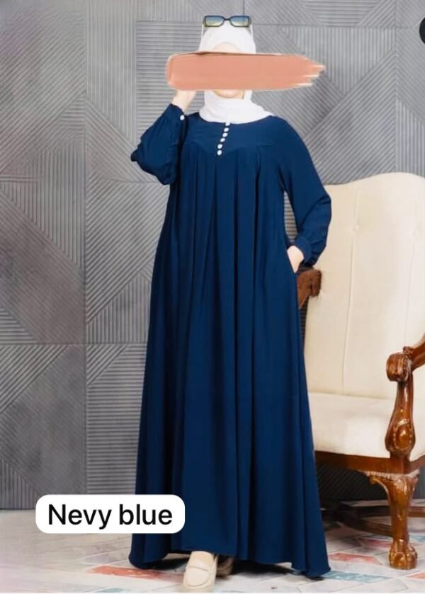 Casual Button Navy Blue Borka