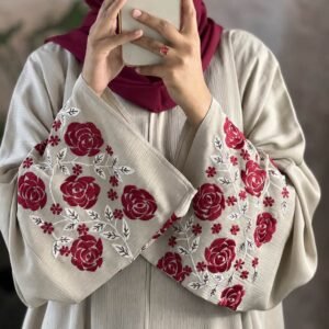 Rose embroidery borka (1) Beige Rose Embroidery Borka